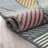 Multi Modern Geometric Boxes Triangles Pattern Area Rug