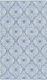 Montauk Collection MTK606H Handmade Cotton Area Rug Aqua / Ivory
