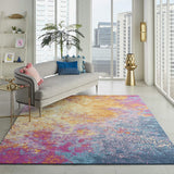 Modern Abstract Colorful Sunburst Area Rug