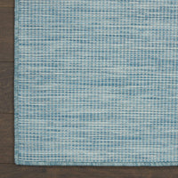 Flat-Weave Indoor/Outdoor Aqua 8' Runner Soft Area Rug