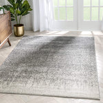 Neblino Grey & Ivory Gradient Abstract Geometric Pattern Area Rug