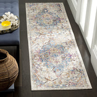 Safavieh Collection Medallion Distressed Area Rug, Blue / Light Grey