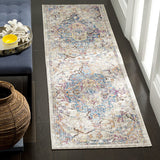 Safavieh Collection Medallion Distressed Area Rug, Blue / Light Grey