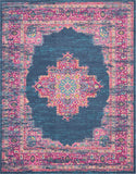 Blue Rose Contemporary Medallion Soft Area Rug