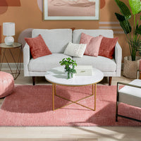 Ciel Blush Pink Ultra-Soft Multi-Textured Shimmer Pile Area Rug