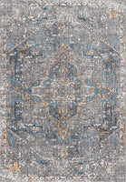 Izmir Vintage Medallion Gray/Mustard/Turquoise Soft Area Rug