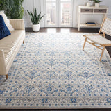 Damask Trellis Soft Area Rug, Light Grey / Blue