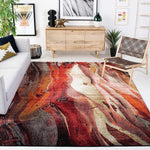 Modern Abstract Glacier Soft Area Rug, Red / Multi