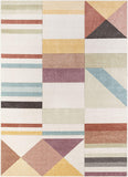 Salle Soft Pastel Multi Color Triangle Boxes & Squares Geometric Area Rug nomaan