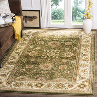 Lyndhurst Collection Traditional Oriental Non-Shedding Stain Resistant Living Room Bedroom Soft  Area Rug Sage / Ivory