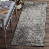 Vintage Oriental Grey and Ivory Area Rug