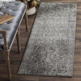 Vintage Oriental Grey and Ivory Area Rug