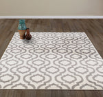 Trellis Design Ivory/Gray Area Rugs