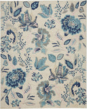 Tranquil Eclectic Floral Ivory/ Light Blue Area Rug