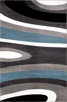 Gray/Grey Blue Abstract Area Rug