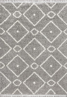 Mercer Shag Plush Tassel Moroccan Diamond Indoor Soft Area Rug Cream/Grey