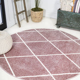 JONATHAN Y Minimalist Diamond Trellis soft Area Rug Bedroom Kitchen Multi/White