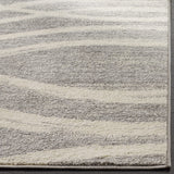 Modern Wave Distressed Soft Area Rug, Grey / Cream