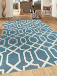 Blue White Trellis Area Rug