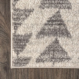 Aisha Moroccan Triangle Geometric Area Rugs Cream Gray