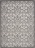 Floral Grey Charcoal Indoor/Outdoor Area Rug