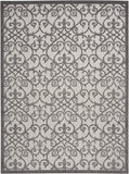 Floral Grey Charcoal Indoor/Outdoor Area Rug