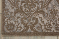 Damask Contemporary Area Rug, Grey