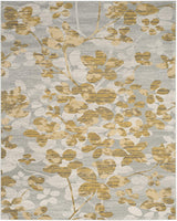 Vintage Floral Grey and Gold Soft Area Rug