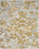 Vintage Floral Grey and Gold Soft Area Rug