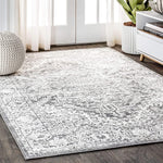 Modern Persian Vintage Medallion Area Rugs Light Grey