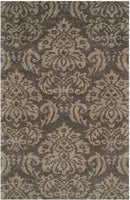 Damask Plush 1.2-inch Thick  Shag Area Rug, Smoke / Beige