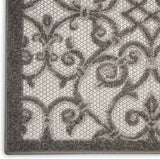 Floral Grey Charcoal Indoor/Outdoor Area Rug