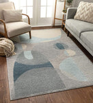 Modern Art Abstract Blue Grey Soft Area Rug