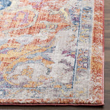 Safavieh Collection  Medallion Distressed Area Rug Blue / Orange