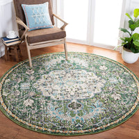 Medallion Distressed Green Turquoise Soft Area Rug