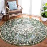 Medallion Distressed Green Turquoise Soft Area Rug