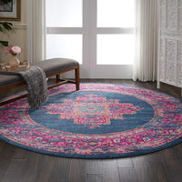 Blue Rose Contemporary Medallion Soft Area Rug