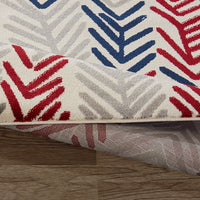 Contemporary Floral Ivory/Navy/Grey/Gray/Red Area Rugs