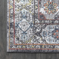 Kesan Vintage Medallion Blue Soft Area Rug