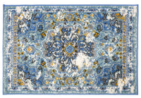 Traditional Distressed Blue Gray Area Rug