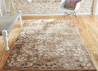 Vintage Brown Beige Ivory Area Rug