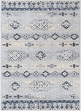 Elu Blue Vintage Stripes Pattern Area Rug
