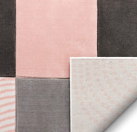 Good Vibes Margot Blush Pink Modern Geometric Chevron Texture Soft Area Rug
