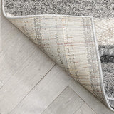 Nerja Grey & Ivory Stripes Abstract Geometric Pattern Area Rug 8x10 (7'10" x 9'10")