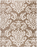 Damask Plush 1.2-inch Thick Area Shag Rug, Beige / Cream