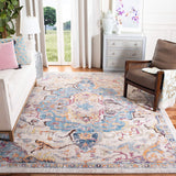 Safavieh Collection Medallion Distressed Area Rug, Blue / Light Grey