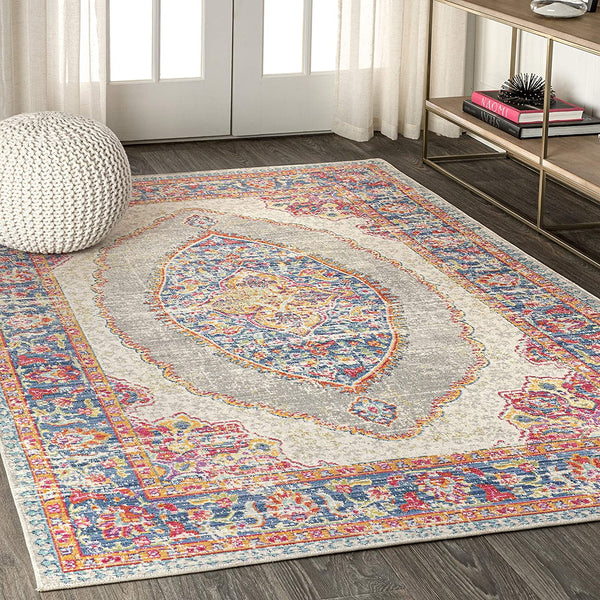 Kilia Medallion Fuschia/Mustard/Indigo Soft Area Rug