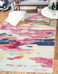 Estrella Collection Modern Abstract Pink Area Rug