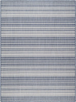Modern Area Rugs for Indoor Outdoor Stripes - Blue / White