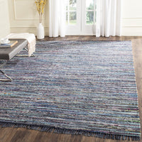 Hand Woven Ink and Multi Cotton Area Rug